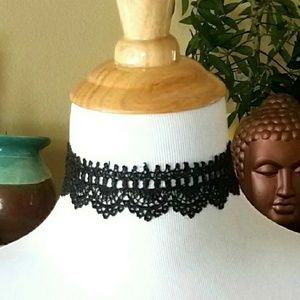 2 for 1 Bundle Me Black Lacey Crochet Chokers